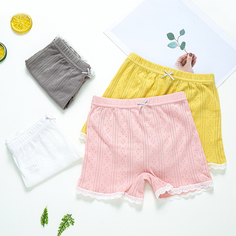 Girls Safety Pants Anti-lighting Shorts 2022 Summer Childrens Bottoming Shorts Baby Cotton Hollow Underwear